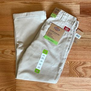 NWT Dickies Khaki Junior Roll Hem Wide Leg Cropped Work - SIZE 3/26